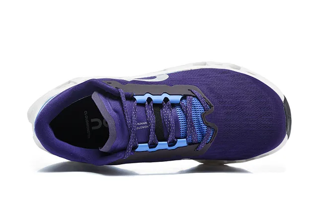 On Purple Blue Engineered Knit Upper Hollowed Hexagonal Midsole Pods Running Shoes 3