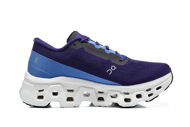 On Purple Blue Engineered Knit Upper Hollowed Hexagonal Midsole Pods Running Shoes 4