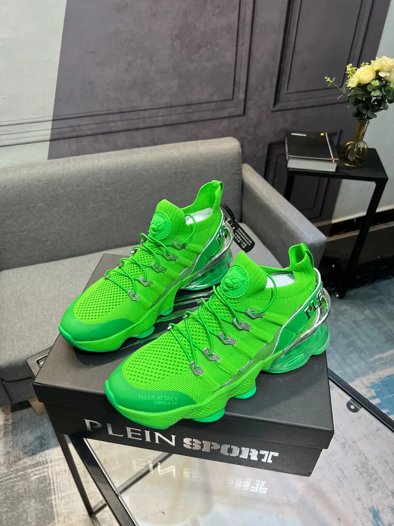Onitsuka Tiger Attack Neon Green Chunky Sneakers 3