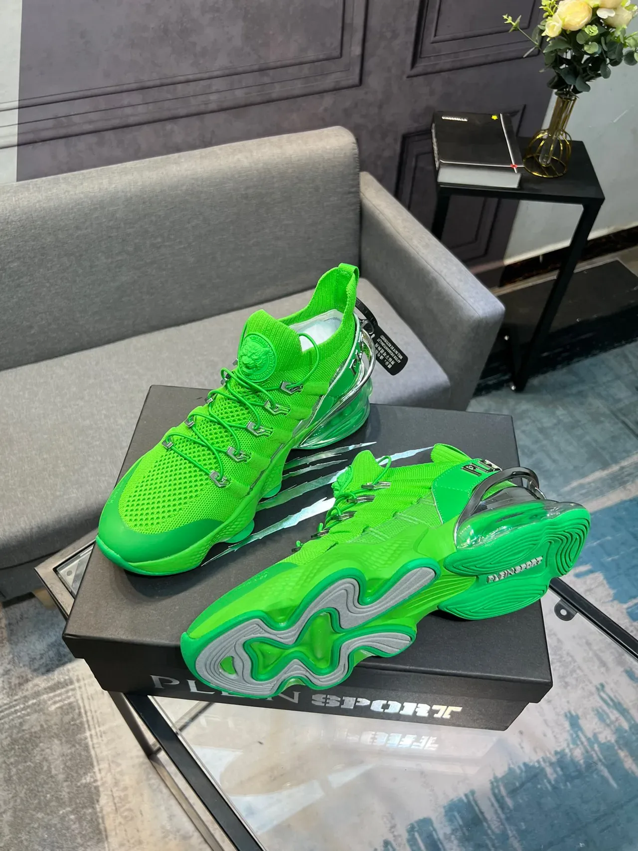 Onitsuka Tiger Attack Neon Green Chunky Sneakers 4