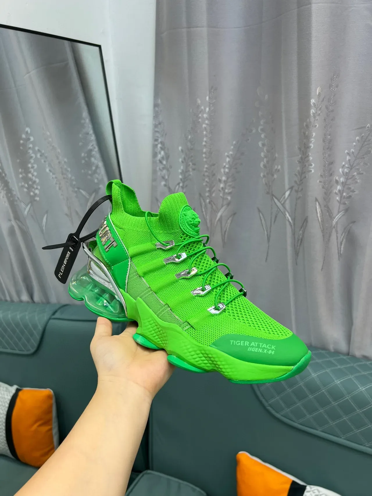 Onitsuka Tiger Attack Neon Green Chunky Sneakers 6