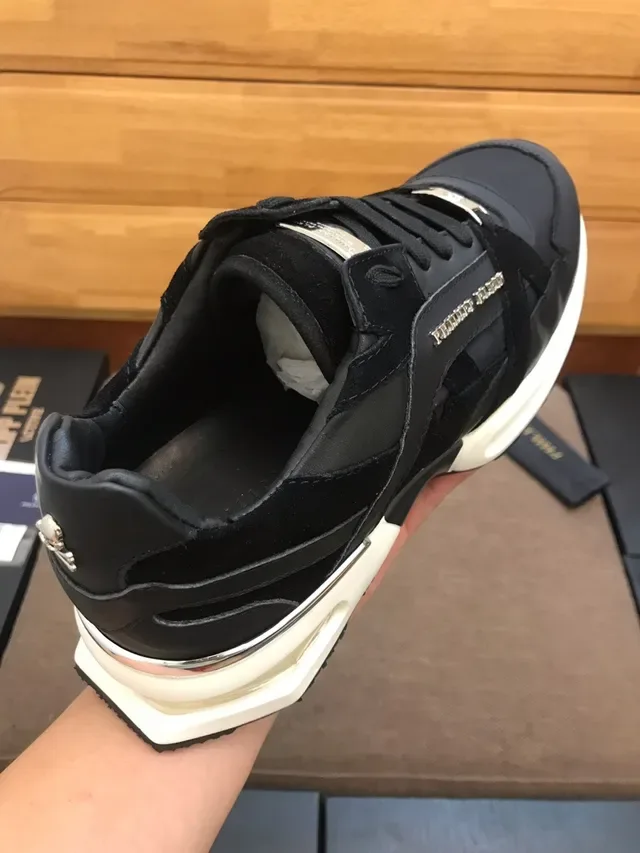 Philipp Plein Active Preto Branco Couro/sintético Superior Solado Grosso Estilo de Vida Sneakers 2