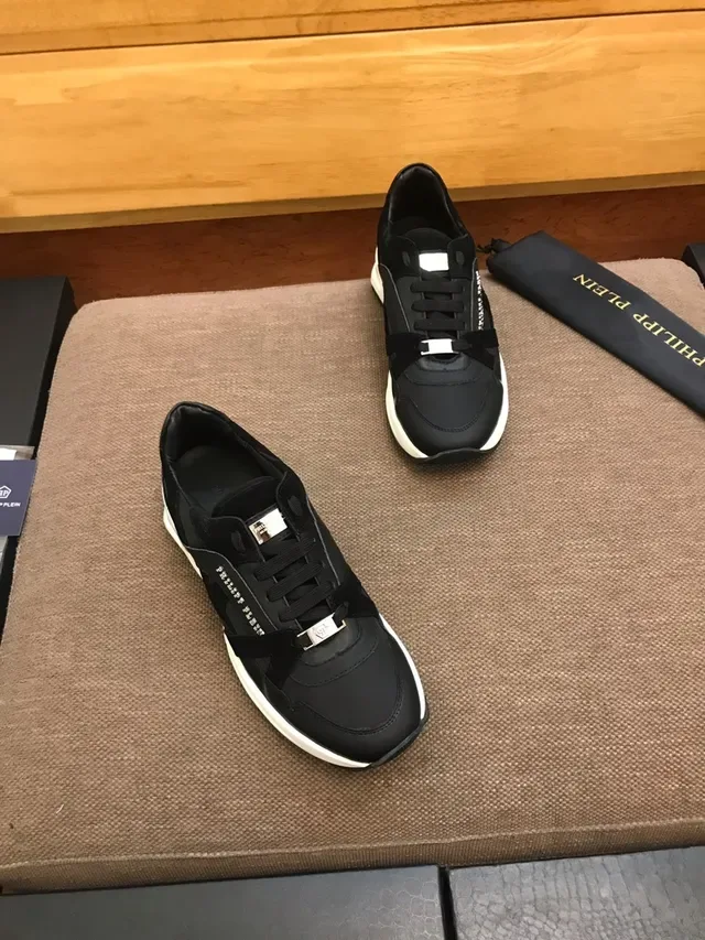Philipp Plein Active Preto Branco Couro/sintético Superior Solado Grosso Estilo de Vida Sneakers 5