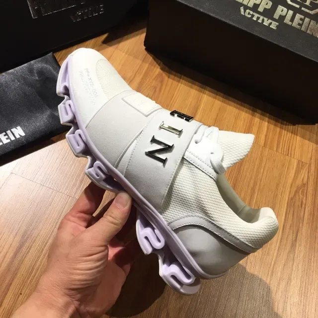 Philipp Plein Active Blanc Violet Sans Lacets Haut en Maille-Synthétique Sneakers Lifestyle 5