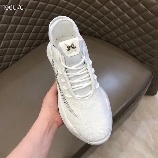 Philipp Plein Active Chaussures Chunky à semelle sculptée blanche argentée avec cristals sur le logo 5