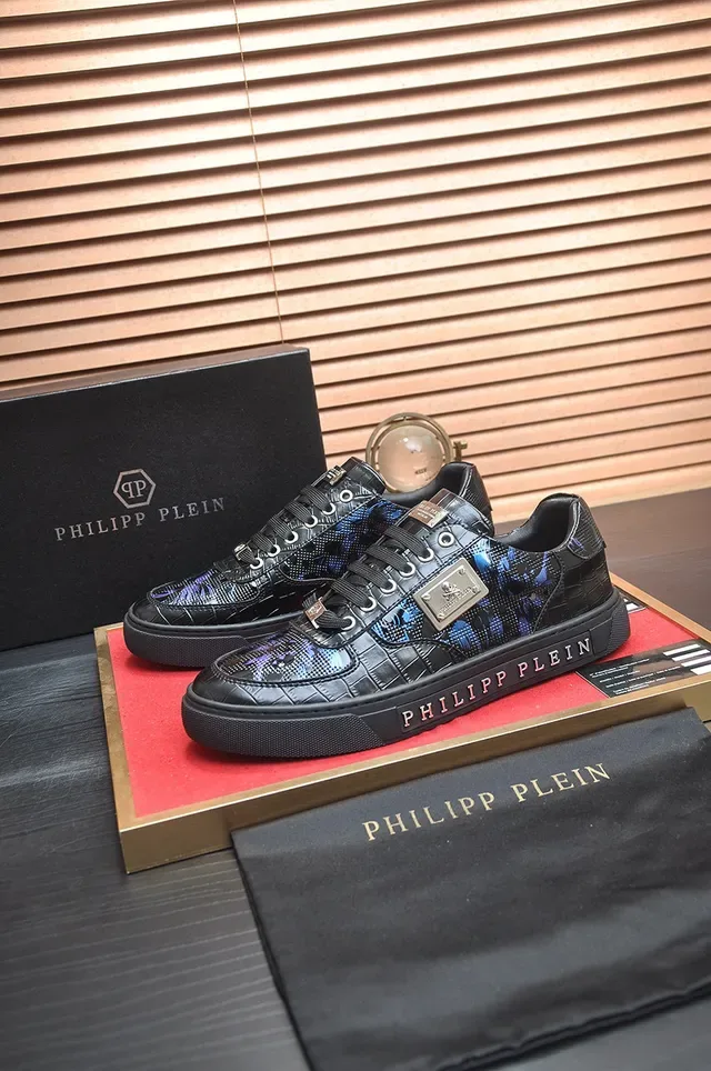 Philipp Plein Negro y Azul con estampado de dragón Zapatillas lifestyle 3