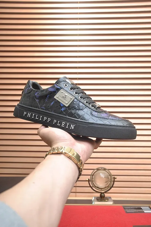 Philipp Plein Negro y Azul con estampado de dragón Zapatillas lifestyle 4