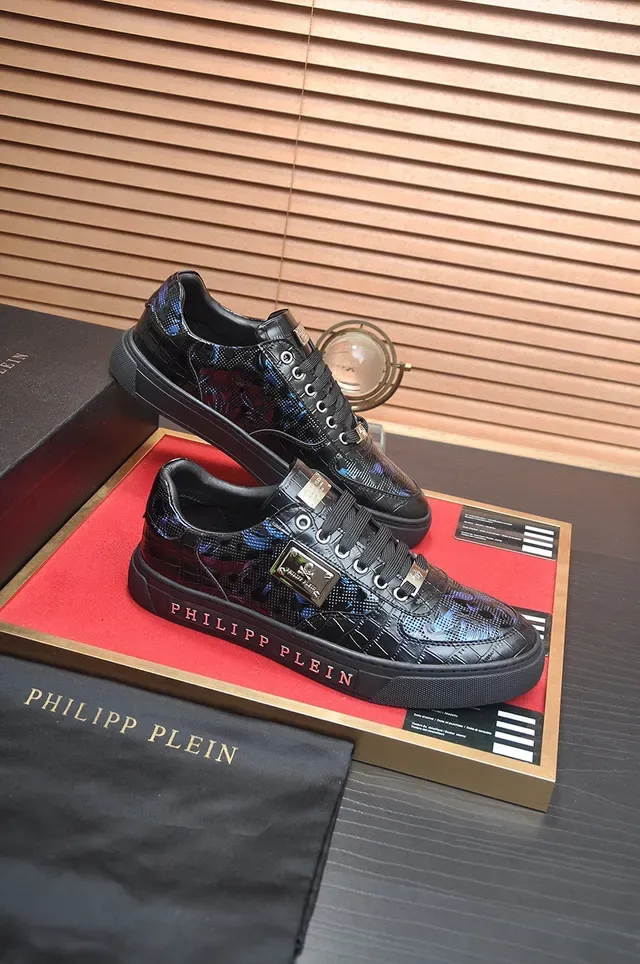 Philipp Plein Negro y Azul con estampado de dragón Zapatillas lifestyle 6