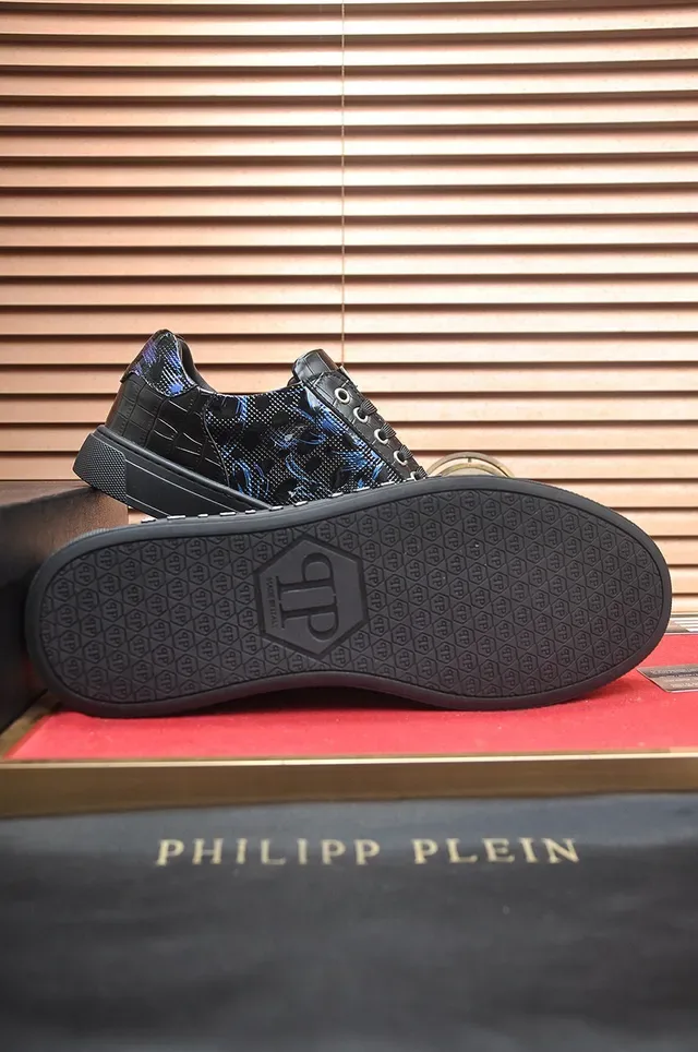 Philipp Plein Negro y Azul con estampado de dragón Zapatillas lifestyle 7