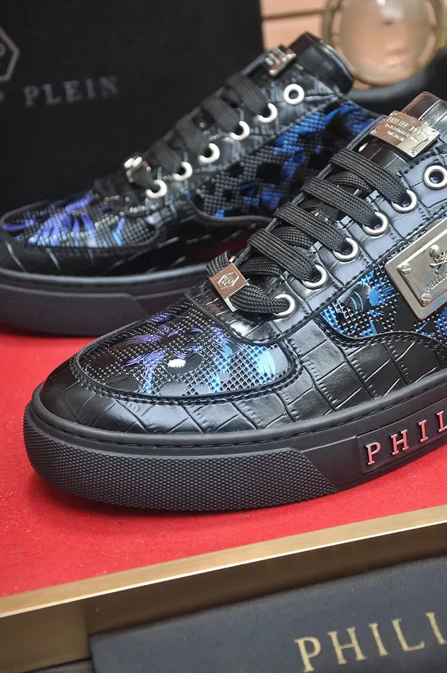 Philipp Plein Negro y Azul con estampado de dragón Zapatillas lifestyle 8
