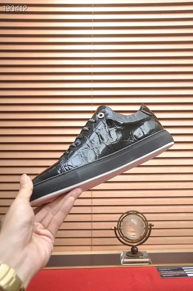 Philipp Plein Tênis Lifestyle Preto com Placa de Logo Croc-Embossed 5