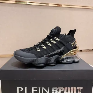 Philipp Plein 黑金 Knit Sock-Fit Upper 雕刻橡胶中底 厚底运动鞋