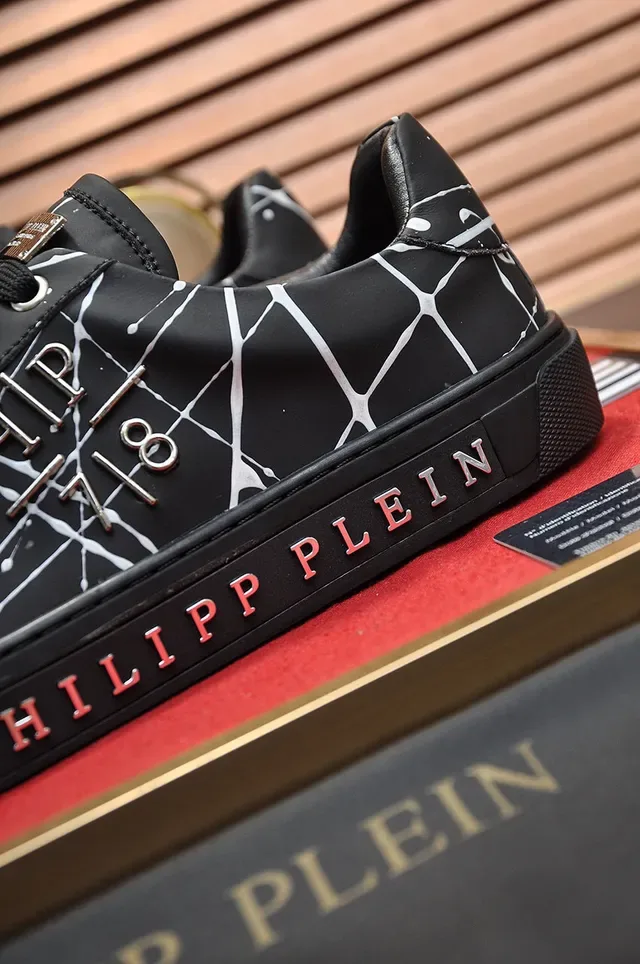 Philipp Plein Impression de verre fêlé Noir Lifestyle Sneakers 2