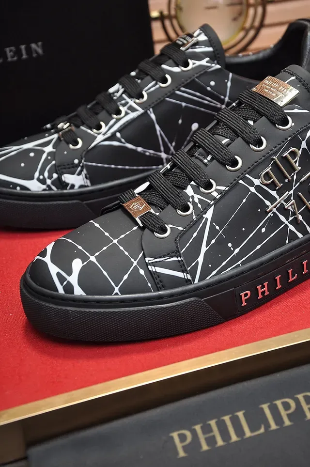 Philipp Plein Impression de verre fêlé Noir Lifestyle Sneakers 3