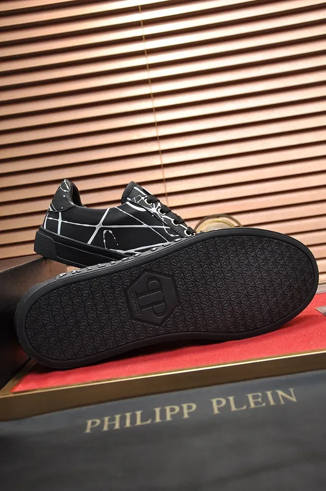 Philipp Plein Impression de verre fêlé Noir Lifestyle Sneakers 4
