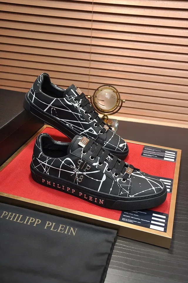 Philipp Plein Impression de verre fêlé Noir Lifestyle Sneakers 5