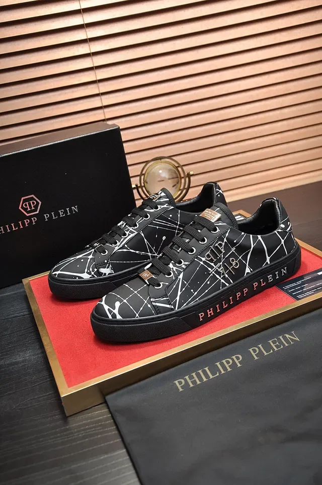 Philipp Plein Impression de verre fêlé Noir Lifestyle Sneakers 7