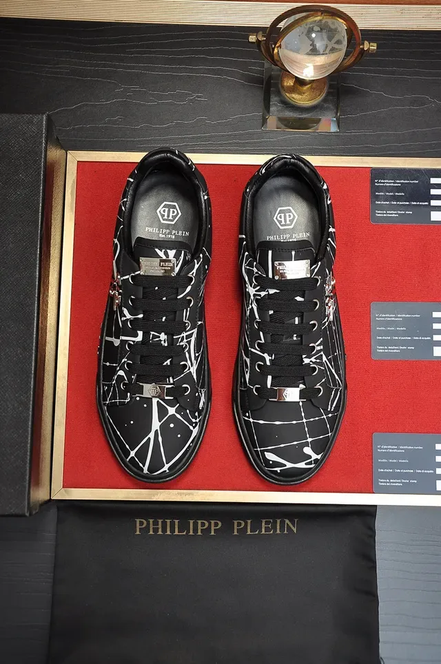 Philipp Plein Impression de verre fêlé Noir Lifestyle Sneakers 9