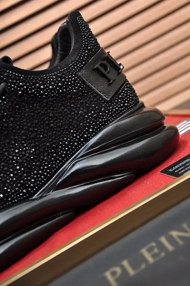 Philipp Plein Crystal-Embellished Knit Black Lifestyle Sneakers 2