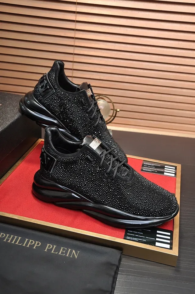 Philipp Plein Crystal-Embellished Knit Black Lifestyle Sneakers 5