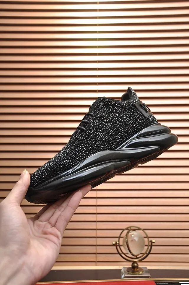 Philipp Plein Crystal-Embellished Knit Black Lifestyle Sneakers 6