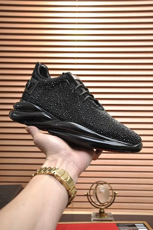 Philipp Plein Crystal-Embellished Knit Black Lifestyle Sneakers 7