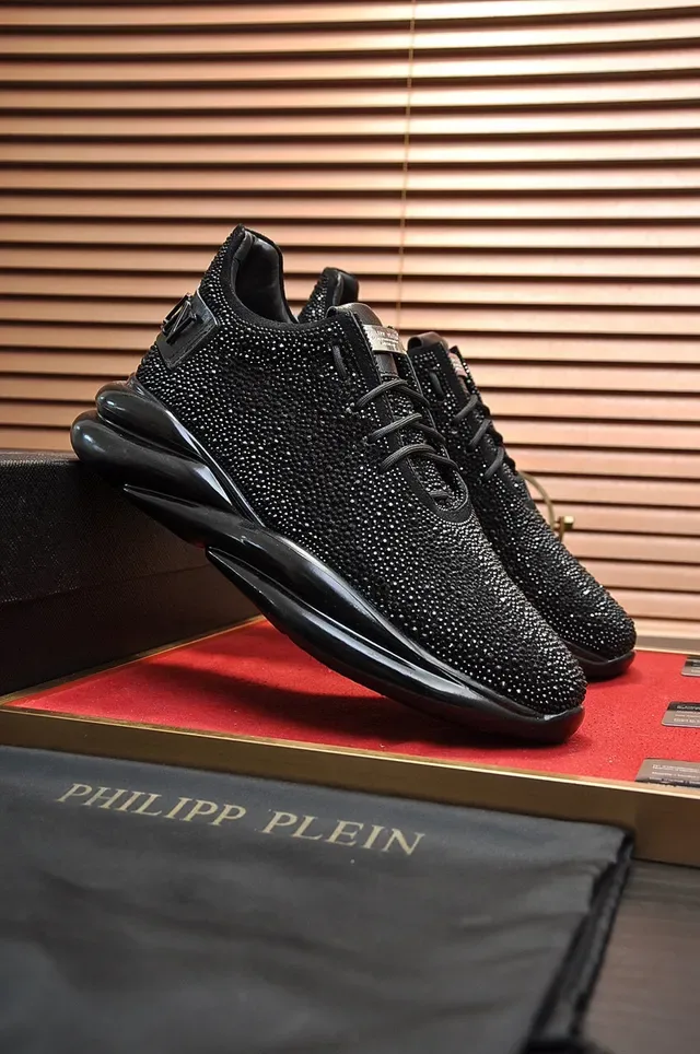 Philipp Plein Crystal-Embellished Knit Black Lifestyle Sneakers 8