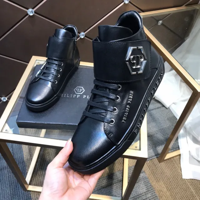 Philipp Plein Tênis lifestyle com cano alto e alça Preta 2