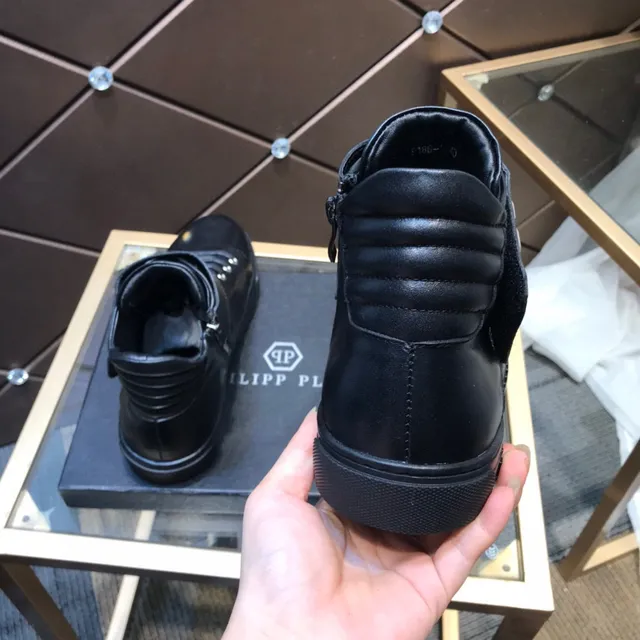 Philipp Plein Tênis lifestyle com cano alto e alça Preta 5