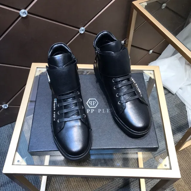 Philipp Plein Tênis lifestyle com cano alto e alça Preta 6