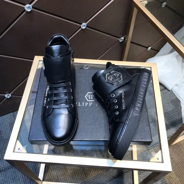 Philipp Plein Tênis lifestyle com cano alto e alça Preta 7