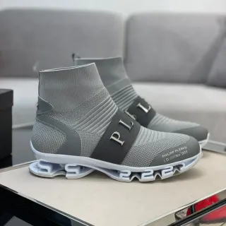 Philipp Plein I.D No°005 ग्रे सॉक-फिट जीवनशैली स्नीकर्स