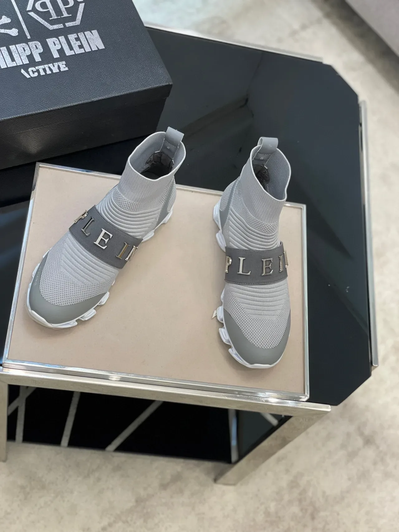 Philipp Plein I.D No°005 Cinza Tênis Lifestyle ajuste de meia 7