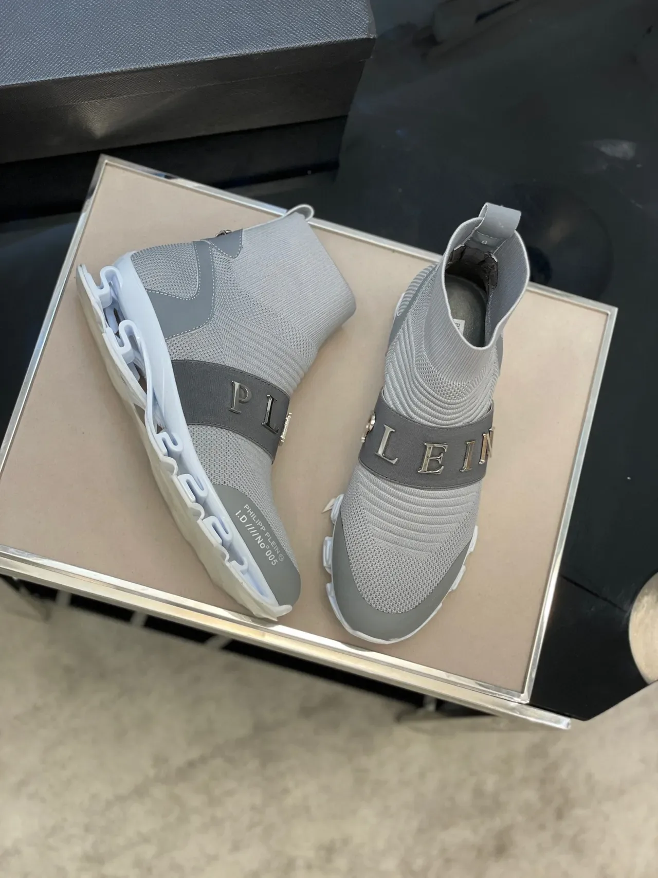 Philipp Plein I.D No°005 Cinza Tênis Lifestyle ajuste de meia 8