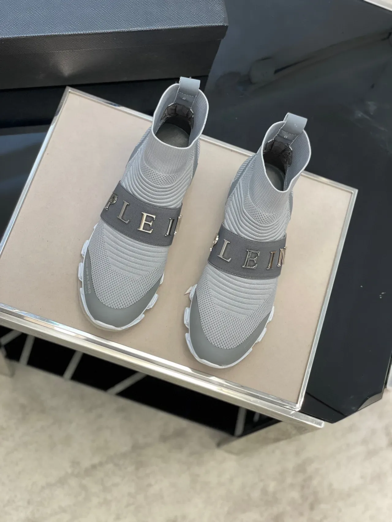 Philipp Plein I.D No°005 Cinza Tênis Lifestyle ajuste de meia 9