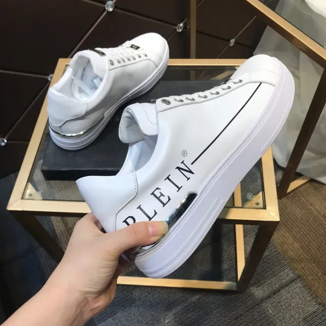 Philipp Plein Lifestyle Sneaker White Black Leather Platform Sole Lifestyle Sneakers 2