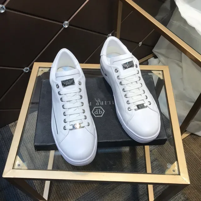 Philipp Plein Lifestyle Sneaker White Black Leather Platform Sole Lifestyle Sneakers 6