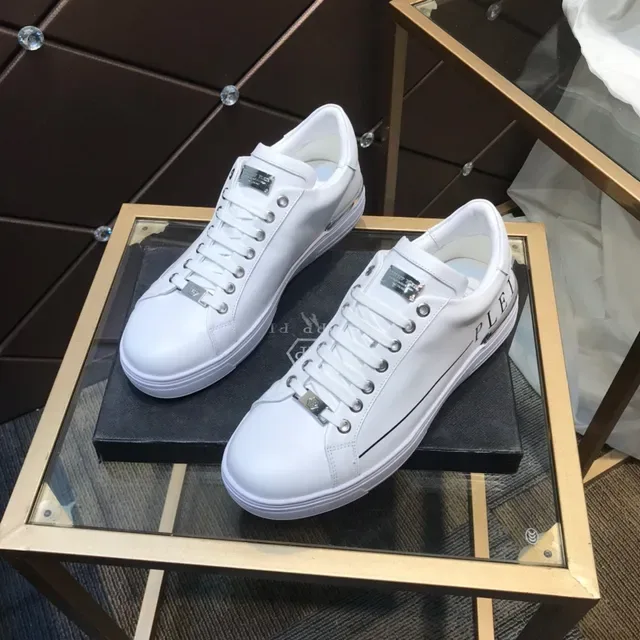 Philipp Plein Lifestyle Sneaker White Black Leather Platform Sole Lifestyle Sneakers 8