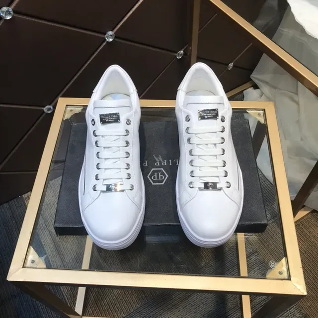 Philipp Plein Lifestyle Sneaker White Black Leather Platform Sole Lifestyle Sneakers 9