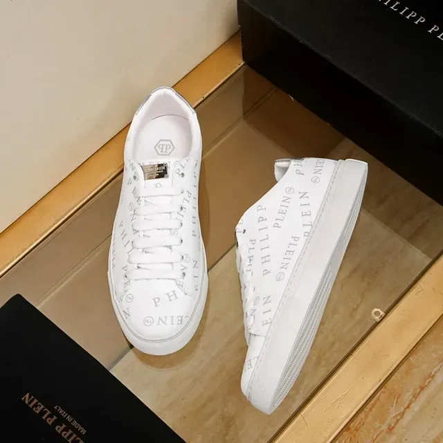Philipp Plein मूनोग्राम طباعة أبيض أسلوب حياة سنيكرز 2