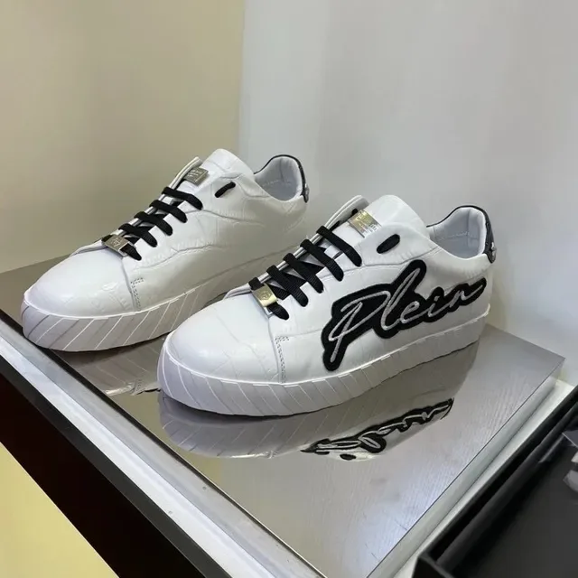 Philipp Plein Script Sneaker White Black Croc Leather Lifestyle Sneakers 3