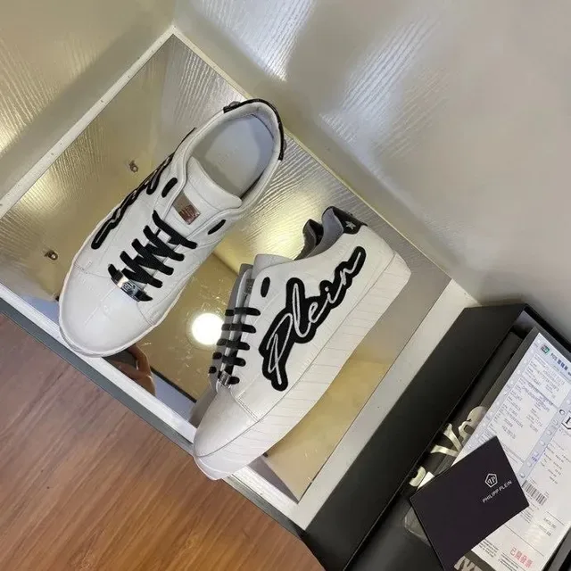 Philipp Plein Script Sneaker White Black Croc Leather Lifestyle Sneakers 4