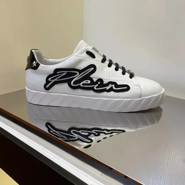 Philipp Plein Script Sneaker White Black Croc Leather Lifestyle Sneakers 6