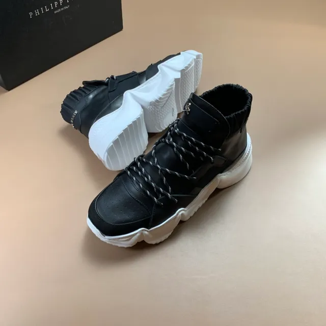 Philipp Plein Logotipo de Caveira Tênis Chunky de Topo Alto 2