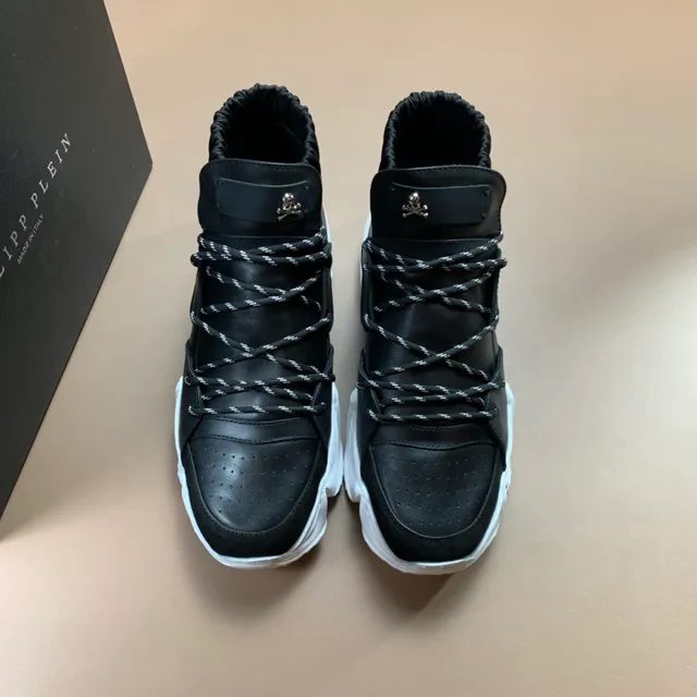 Philipp Plein Logotipo de Caveira Tênis Chunky de Topo Alto 3