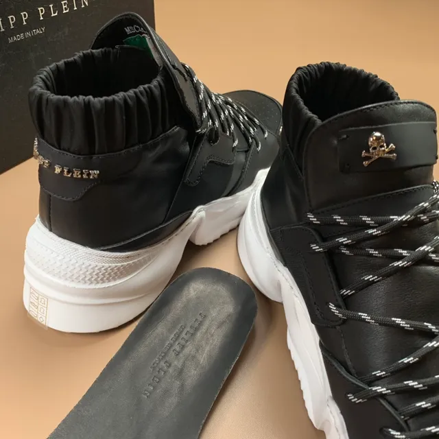 Philipp Plein Logotipo de Caveira Tênis Chunky de Topo Alto 4