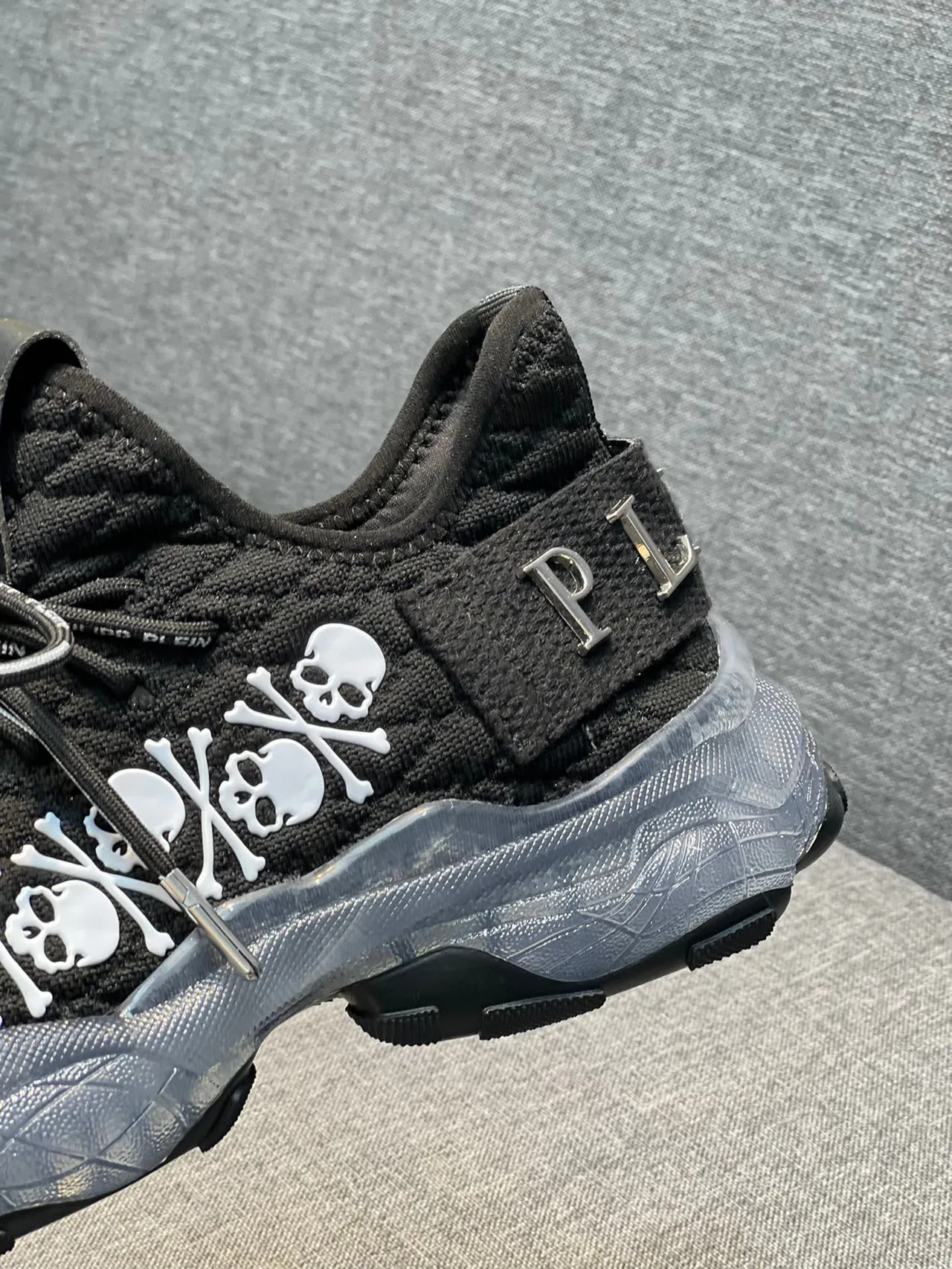 Philipp Plein Skull Runner 黑白 透明白 厚底运动鞋 7
