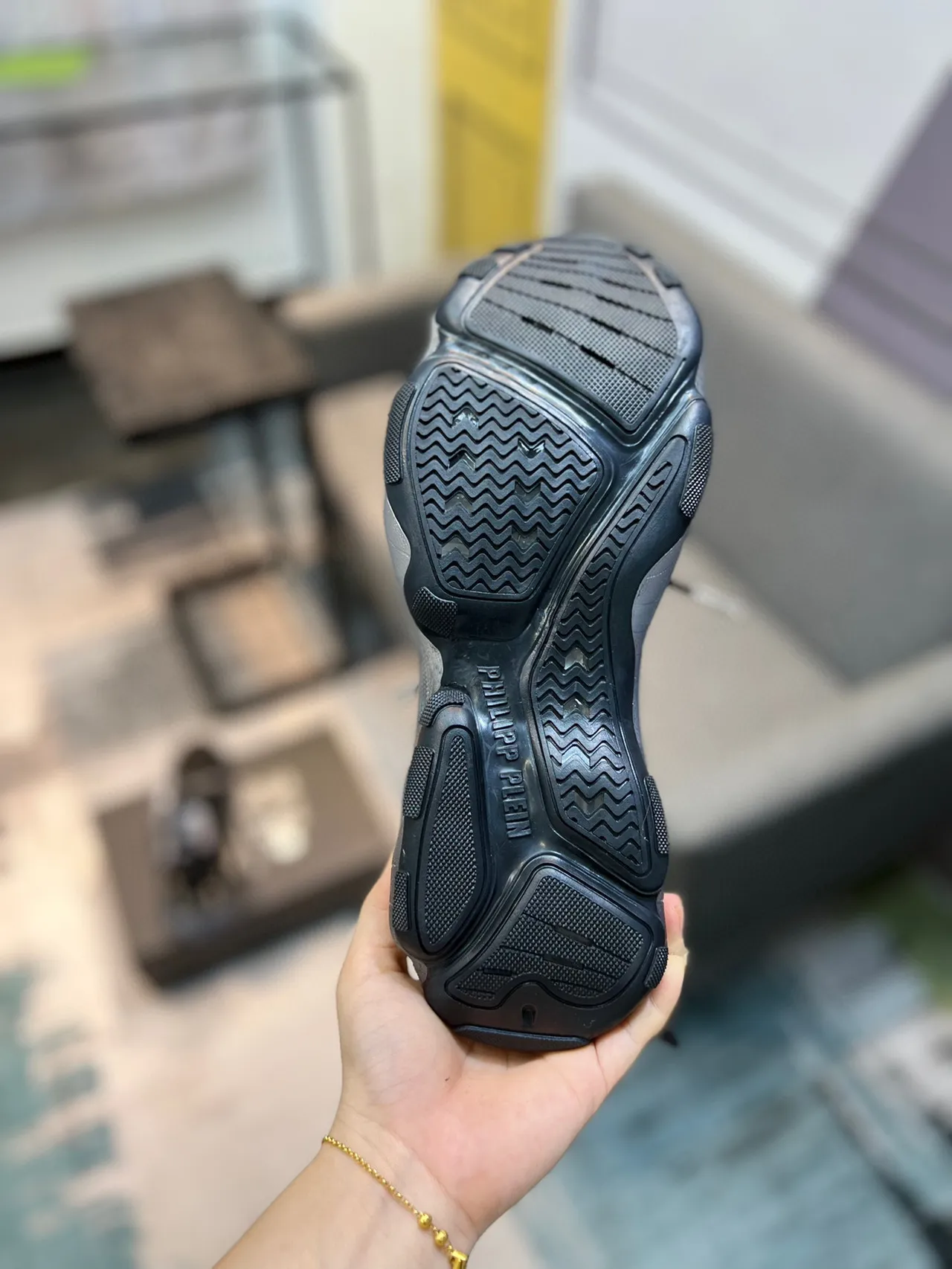 Philipp Plein Skull Runner 黑白 透明白 厚底运动鞋 9