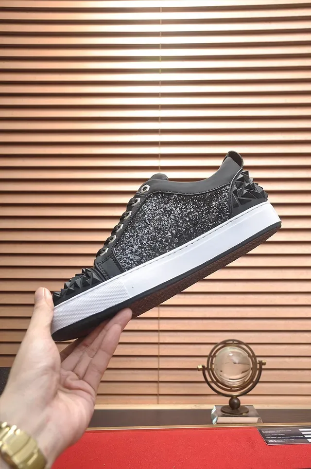Philipp Plein Spiked Skull Embellished Black Lifestyle Sneakers 5