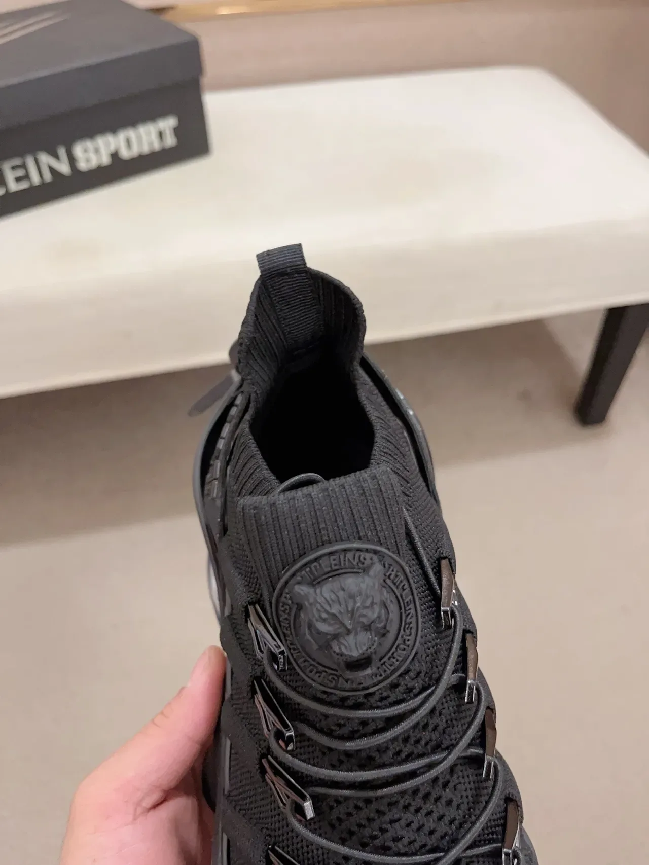 Philipp Plein Sport Sneaker Noir Maille Style Chaussette Chunky 5